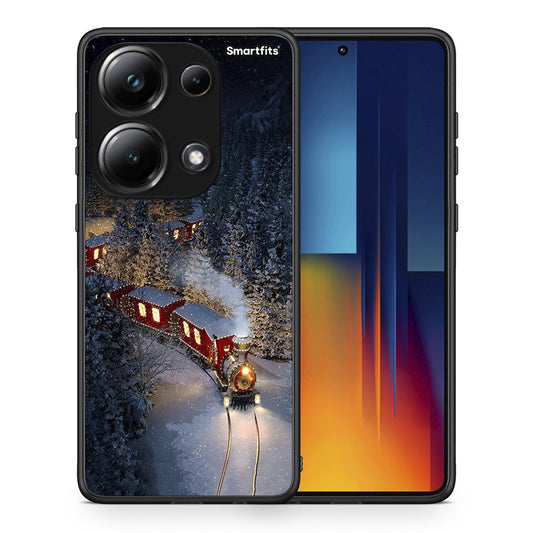 Θήκη Xiaomi Redmi Note 13 Pro 4G Xmas Train από τη Smartfits με σχέδιο στο πίσω μέρος και μαύρο περίβλημα | Xiaomi Redmi Note 13 Pro 4G Xmas Train case with colorful back and black bezels