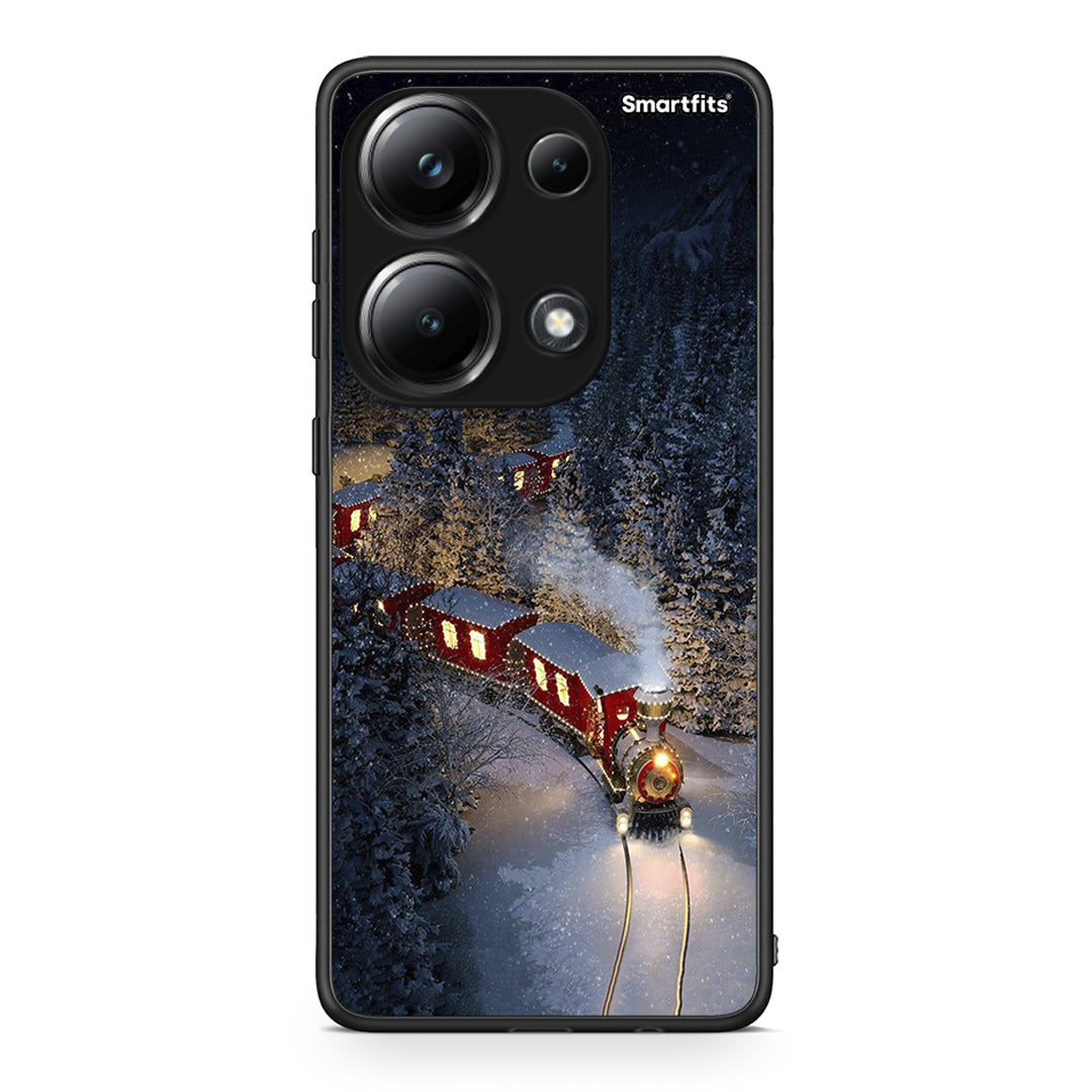 Xiaomi Redmi Note 13 Pro 4G Xmas Train θήκη από τη Smartfits με σχέδιο στο πίσω μέρος και μαύρο περίβλημα | Smartphone case with colorful back and black bezels by Smartfits
