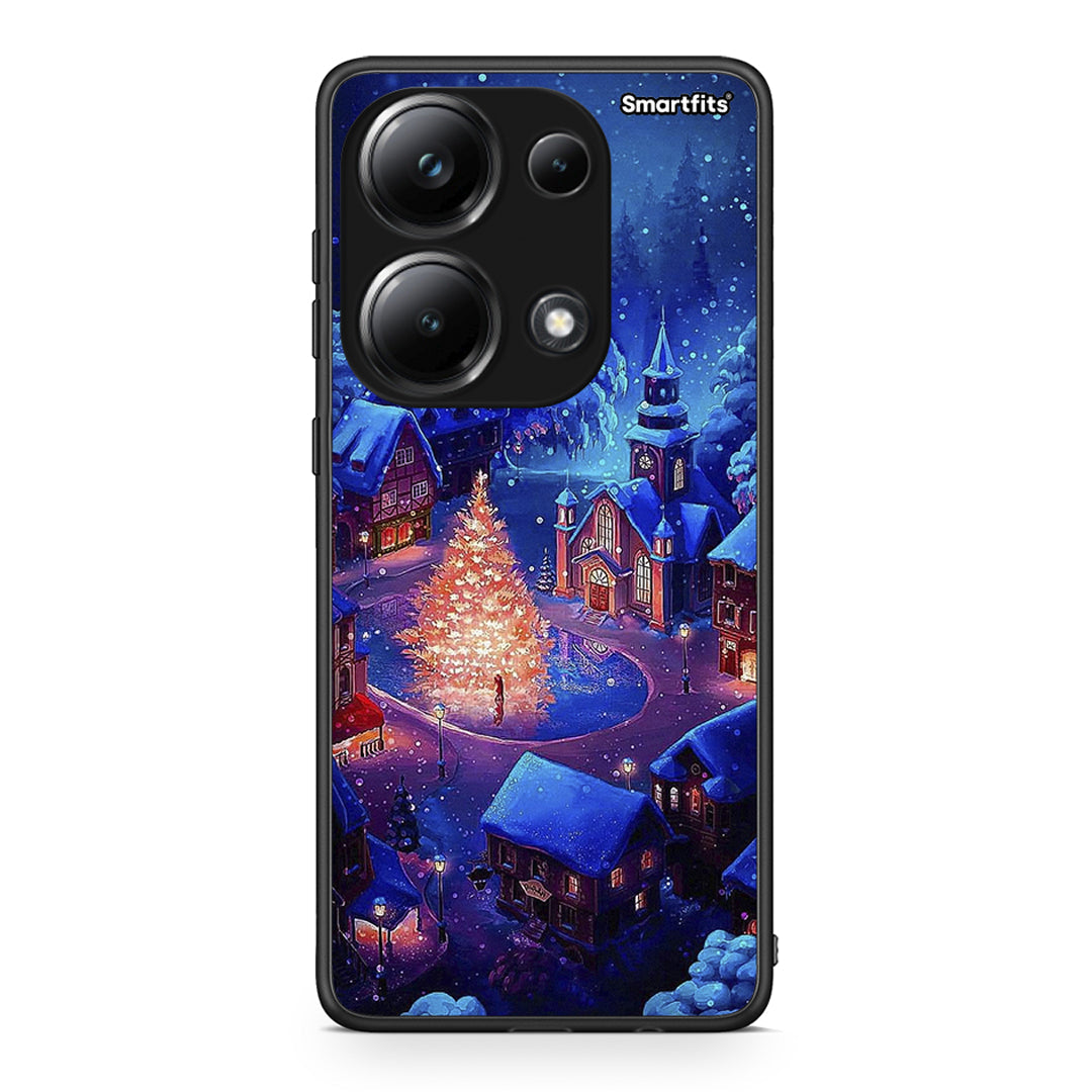 Xiaomi Poco M6 Pro Xmas Village θήκη από τη Smartfits με σχέδιο στο πίσω μέρος και μαύρο περίβλημα | Smartphone case with colorful back and black bezels by Smartfits