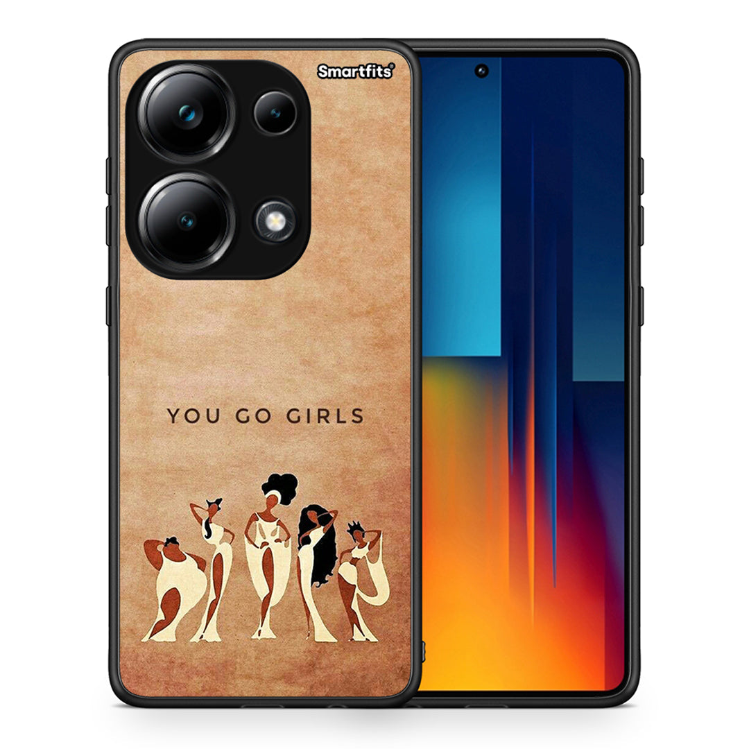 Θήκη Xiaomi Poco M6 Pro You Go Girl από τη Smartfits με σχέδιο στο πίσω μέρος και μαύρο περίβλημα | Xiaomi Poco M6 Pro You Go Girl case with colorful back and black bezels