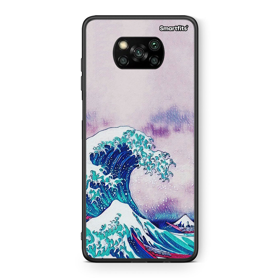 Θήκη Xiaomi Poco X3 Blue Waves από τη Smartfits με σχέδιο στο πίσω μέρος και μαύρο περίβλημα | Xiaomi Poco X3 Blue Waves case with colorful back and black bezels