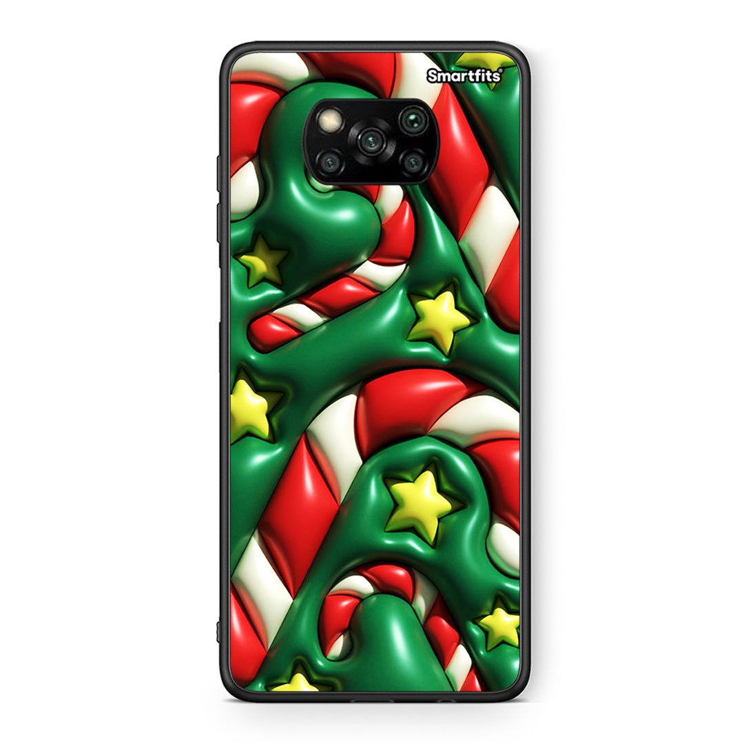 Θήκη Xiaomi Poco X3 Christmas Bubbles από τη Smartfits με σχέδιο στο πίσω μέρος και μαύρο περίβλημα | Xiaomi Poco X3 Christmas Bubbles case with colorful back and black bezels