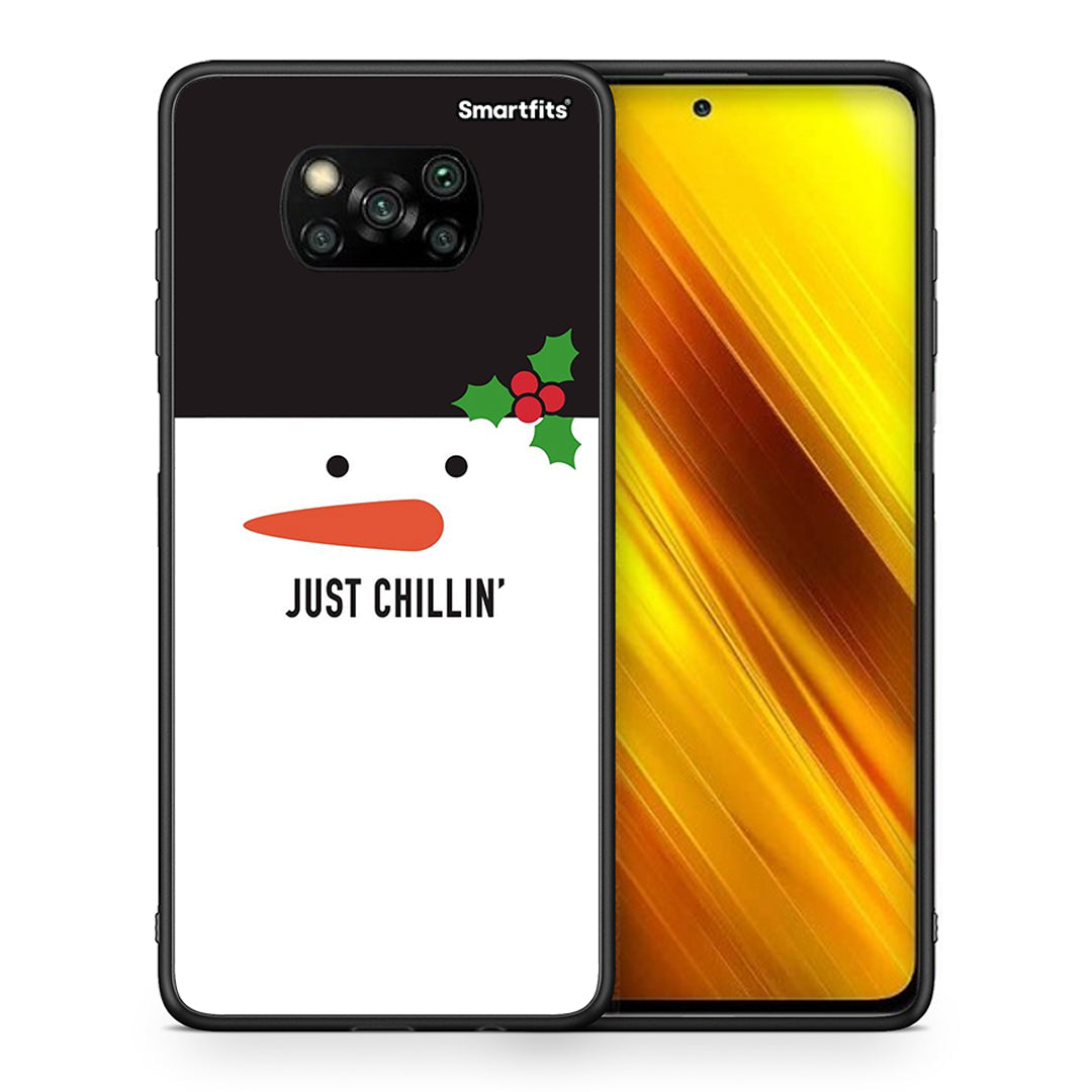 Θήκη Xiaomi Poco X3 Christmas Chillin από τη Smartfits με σχέδιο στο πίσω μέρος και μαύρο περίβλημα | Xiaomi Poco X3 Christmas Chillin case with colorful back and black bezels