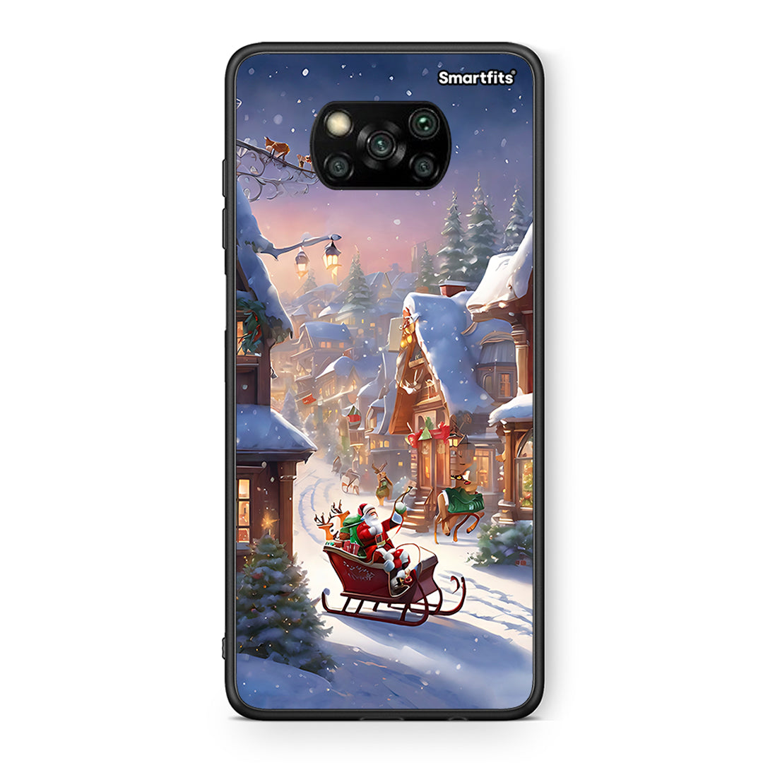 Θήκη Xiaomi Poco X3 Christmas Snow από τη Smartfits με σχέδιο στο πίσω μέρος και μαύρο περίβλημα | Xiaomi Poco X3 Christmas Snow case with colorful back and black bezels