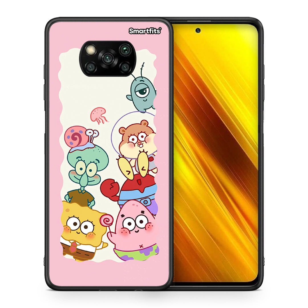Θήκη Xiaomi Poco X3 Cute Companion από τη Smartfits με σχέδιο στο πίσω μέρος και μαύρο περίβλημα | Xiaomi Poco X3 Cute Companion case with colorful back and black bezels