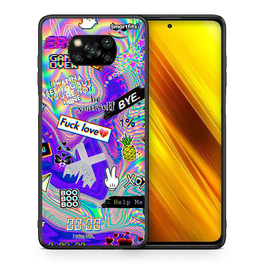 Θήκη Xiaomi Poco X3 Game Over από τη Smartfits με σχέδιο στο πίσω μέρος και μαύρο περίβλημα | Xiaomi Poco X3 Game Over case with colorful back and black bezels