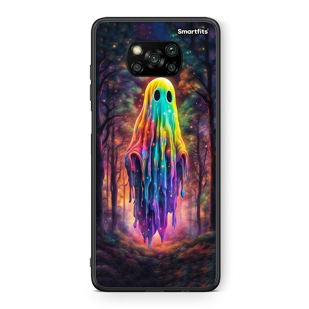Θήκη Xiaomi Poco X3 Halloween Ghost από τη Smartfits με σχέδιο στο πίσω μέρος και μαύρο περίβλημα | Xiaomi Poco X3 Halloween Ghost case with colorful back and black bezels