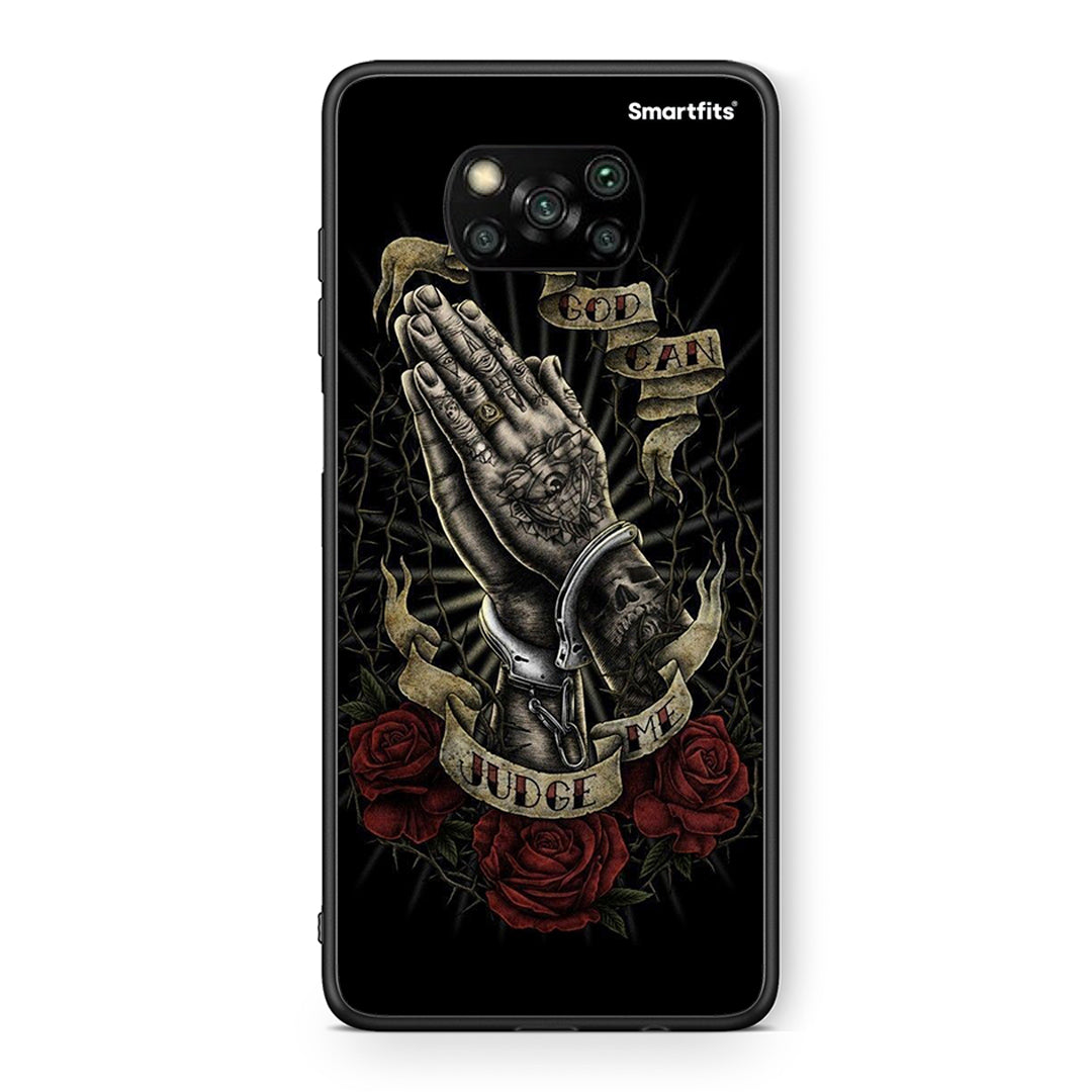 Θήκη Xiaomi Poco X3 Judge By God από τη Smartfits με σχέδιο στο πίσω μέρος και μαύρο περίβλημα | Xiaomi Poco X3 Judge By God case with colorful back and black bezels