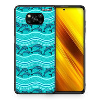 Thumbnail for Θήκη Xiaomi Poco X3 Swimming Dolphins από τη Smartfits με σχέδιο στο πίσω μέρος και μαύρο περίβλημα | Xiaomi Poco X3 Swimming Dolphins case with colorful back and black bezels