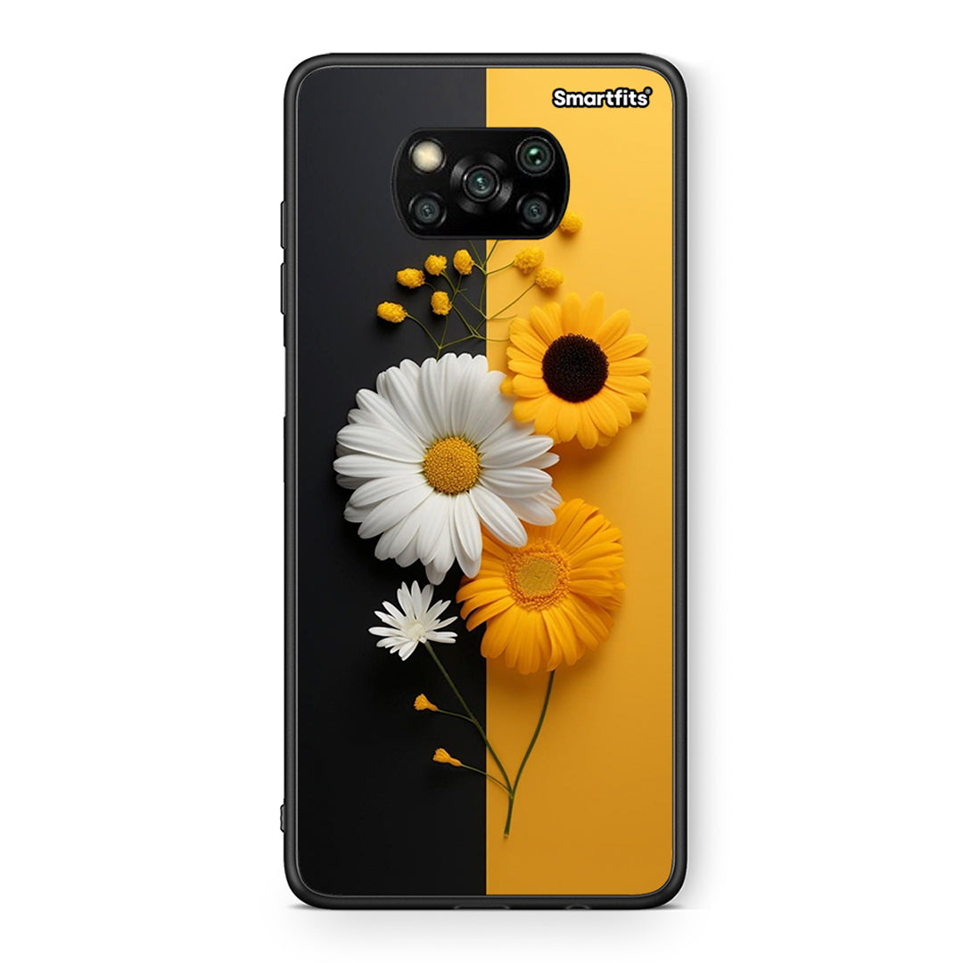 Θήκη Xiaomi Poco X3 Yellow Daisies από τη Smartfits με σχέδιο στο πίσω μέρος και μαύρο περίβλημα | Xiaomi Poco X3 Yellow Daisies case with colorful back and black bezels