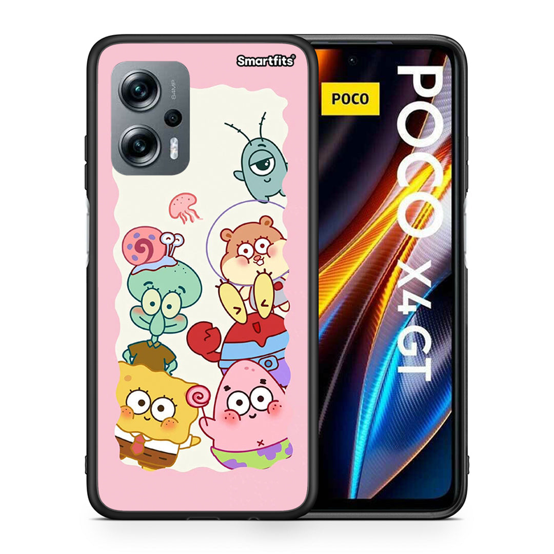 Θήκη Xiaomi Poco X4 GT Cute Companion από τη Smartfits με σχέδιο στο πίσω μέρος και μαύρο περίβλημα | Xiaomi Poco X4 GT Cute Companion case with colorful back and black bezels