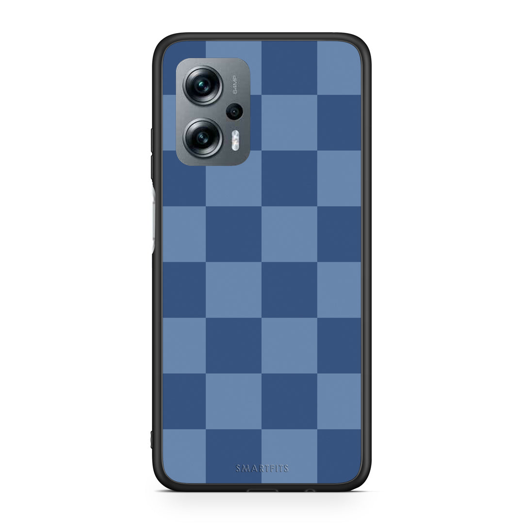 Θήκη Xiaomi Poco X4 GT Denim Blue Checkerboard από τη Smartfits με σχέδιο στο πίσω μέρος και μαύρο περίβλημα | Xiaomi Poco X4 GT Denim Blue Checkerboard case with colorful back and black bezels