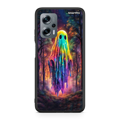 Xiaomi Poco X4 GT Halloween Ghost θήκη από τη Smartfits με σχέδιο στο πίσω μέρος και μαύρο περίβλημα | Smartphone case with colorful back and black bezels by Smartfits