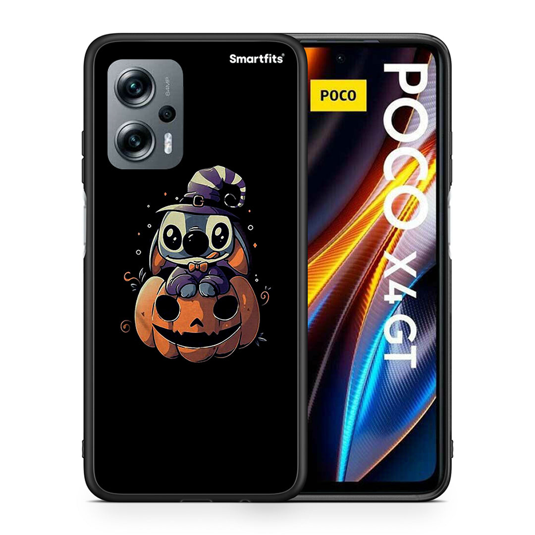 Θήκη Xiaomi Poco X4 GT Halloween Stitch από τη Smartfits με σχέδιο στο πίσω μέρος και μαύρο περίβλημα | Xiaomi Poco X4 GT Halloween Stitch case with colorful back and black bezels