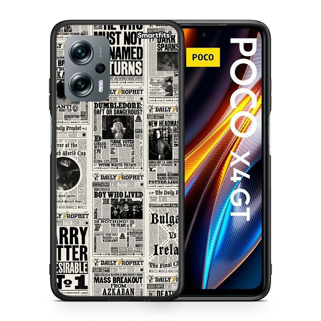 Θήκη Xiaomi Poco X4 GT Harry Paper από τη Smartfits με σχέδιο στο πίσω μέρος και μαύρο περίβλημα | Xiaomi Poco X4 GT Harry Paper case with colorful back and black bezels