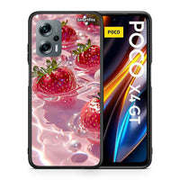 Thumbnail for Θήκη Xiaomi Poco X4 GT Juicy Strawberries από τη Smartfits με σχέδιο στο πίσω μέρος και μαύρο περίβλημα | Xiaomi Poco X4 GT Juicy Strawberries case with colorful back and black bezels