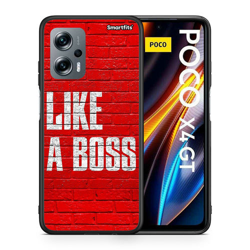 Θήκη Xiaomi Poco X4 GT Like A Boss από τη Smartfits με σχέδιο στο πίσω μέρος και μαύρο περίβλημα | Xiaomi Poco X4 GT Like A Boss case with colorful back and black bezels
