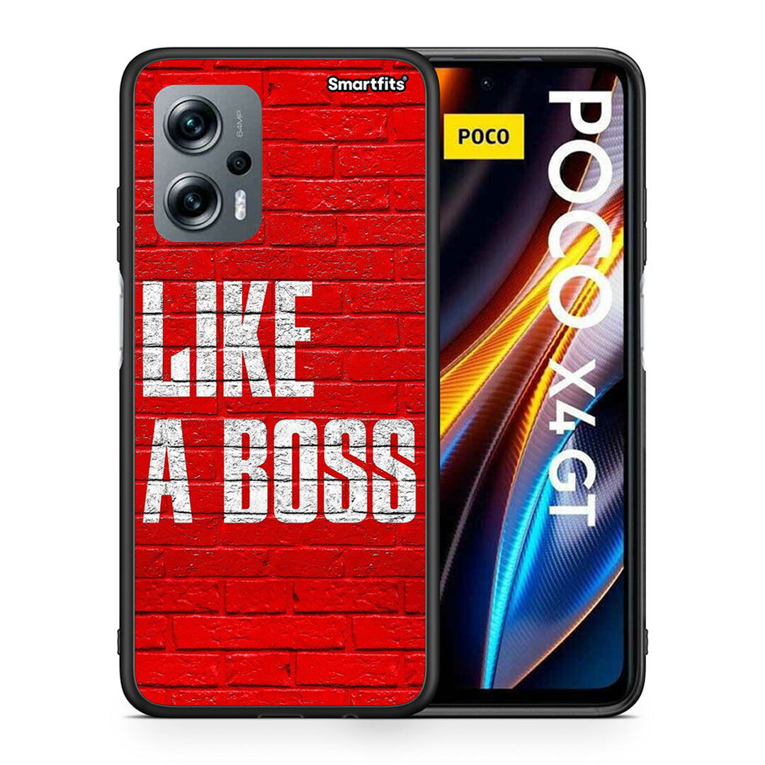 Θήκη Xiaomi Poco X4 GT Like A Boss από τη Smartfits με σχέδιο στο πίσω μέρος και μαύρο περίβλημα | Xiaomi Poco X4 GT Like A Boss case with colorful back and black bezels