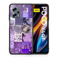 Thumbnail for Θήκη Xiaomi Poco X4 GT Purple Aesthetic Collage από τη Smartfits με σχέδιο στο πίσω μέρος και μαύρο περίβλημα | Xiaomi Poco X4 GT Purple Aesthetic Collage case with colorful back and black bezels