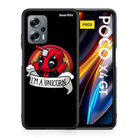 Thumbnail for Θήκη Xiaomi Poco X4 GT Unicorn Deadpool από τη Smartfits με σχέδιο στο πίσω μέρος και μαύρο περίβλημα | Xiaomi Poco X4 GT Unicorn Deadpool case with colorful back and black bezels