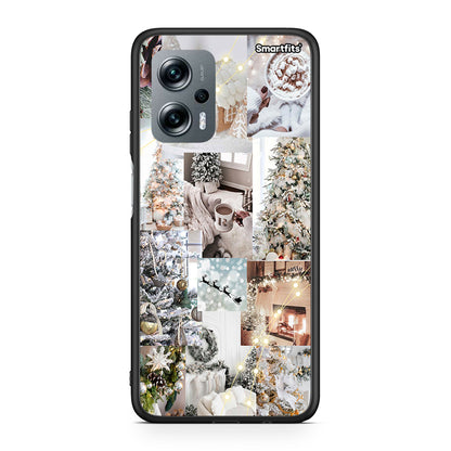 Xiaomi Poco X4 GT White Christmas θήκη από τη Smartfits με σχέδιο στο πίσω μέρος και μαύρο περίβλημα | Smartphone case with colorful back and black bezels by Smartfits