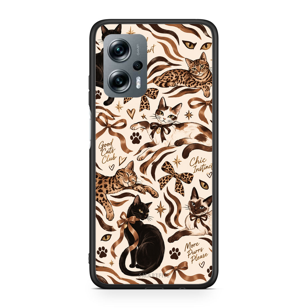 Θήκη Xiaomi Poco X4 GT Wild Cats and Animal Print Collage από τη Smartfits με σχέδιο στο πίσω μέρος και μαύρο περίβλημα | Xiaomi Poco X4 GT Wild Cats and Animal Print Collage case with colorful back and black bezels