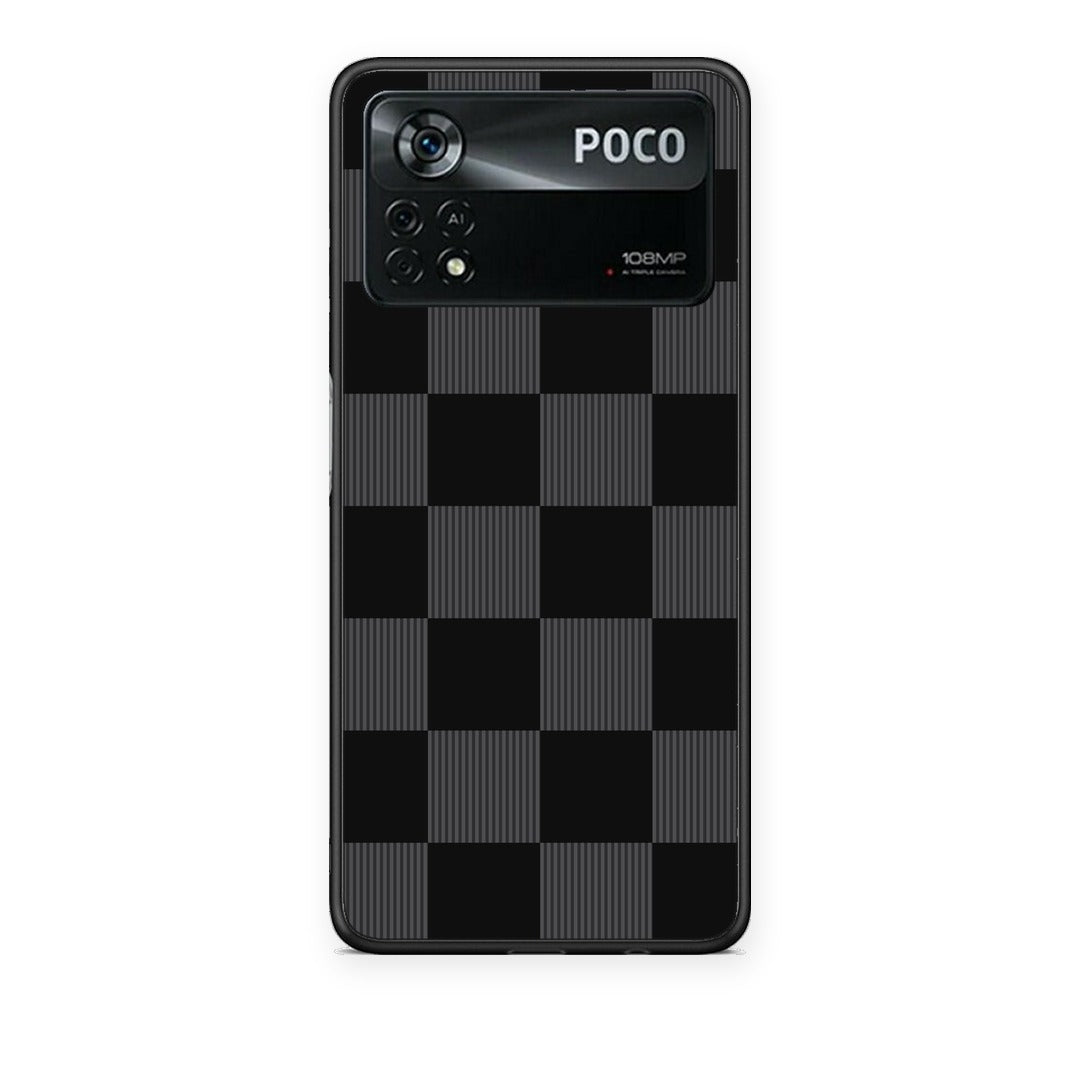 Θήκη Xiaomi Poco X4 Pro 5G Black and Charcoal Striped Checks από τη Smartfits με σχέδιο στο πίσω μέρος και μαύρο περίβλημα | Xiaomi Poco X4 Pro 5G Black and Charcoal Striped Checks case with colorful back and black bezels