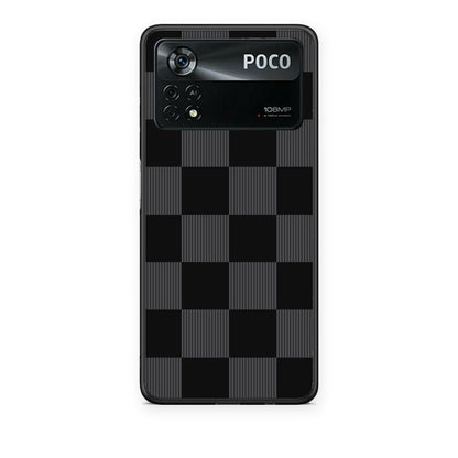 Θήκη Xiaomi Poco X4 Pro 5G Black and Charcoal Striped Checks από τη Smartfits με σχέδιο στο πίσω μέρος και μαύρο περίβλημα | Xiaomi Poco X4 Pro 5G Black and Charcoal Striped Checks case with colorful back and black bezels