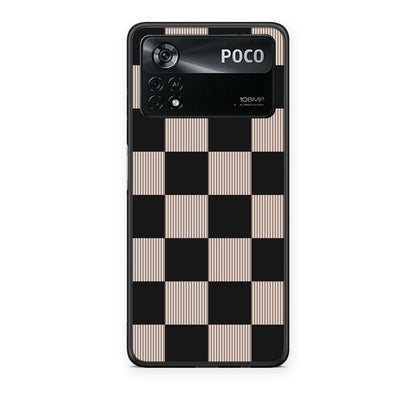 Θήκη Xiaomi Poco X4 Pro 5G Black and Taupe Striped Checks από τη Smartfits με σχέδιο στο πίσω μέρος και μαύρο περίβλημα | Xiaomi Poco X4 Pro 5G Black and Taupe Striped Checks case with colorful back and black bezels