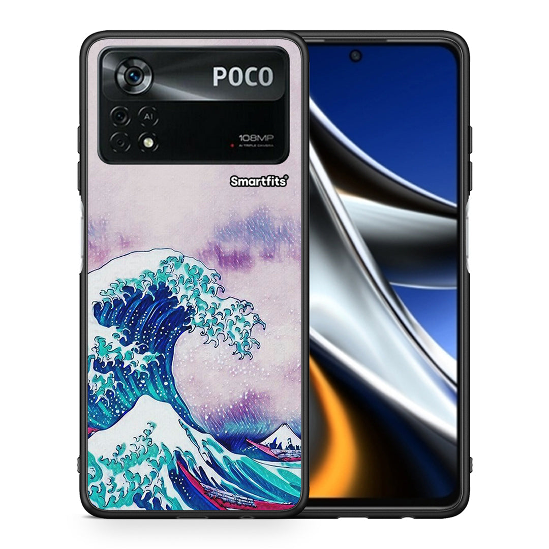 Θήκη Xiaomi Poco X4 Pro 5G Blue Waves από τη Smartfits με σχέδιο στο πίσω μέρος και μαύρο περίβλημα | Xiaomi Poco X4 Pro 5G Blue Waves case with colorful back and black bezels