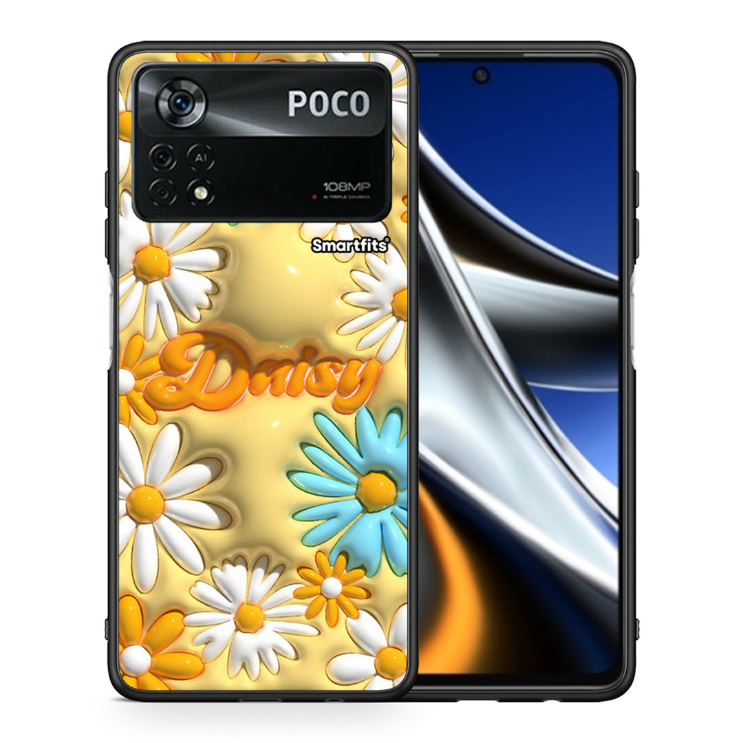 Θήκη Xiaomi Poco X4 Pro 5G Bubble Daisies από τη Smartfits με σχέδιο στο πίσω μέρος και μαύρο περίβλημα | Xiaomi Poco X4 Pro 5G Bubble Daisies case with colorful back and black bezels