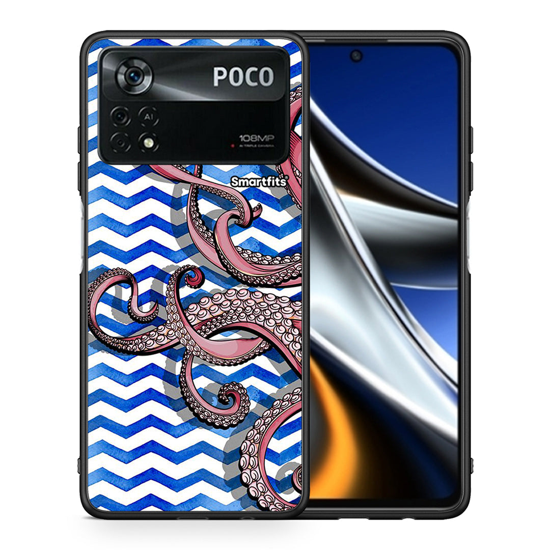 Θήκη Xiaomi Poco X4 Pro 5G Chevron Devilfish από τη Smartfits με σχέδιο στο πίσω μέρος και μαύρο περίβλημα | Xiaomi Poco X4 Pro 5G Chevron Devilfish case with colorful back and black bezels