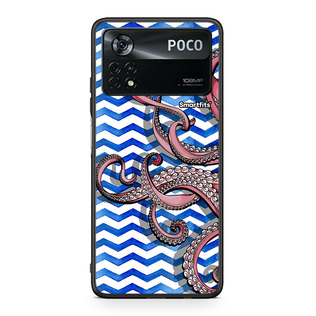 Xiaomi Poco X4 Pro 5G Chevron Devilfish θήκη από τη Smartfits με σχέδιο στο πίσω μέρος και μαύρο περίβλημα | Smartphone case with colorful back and black bezels by Smartfits