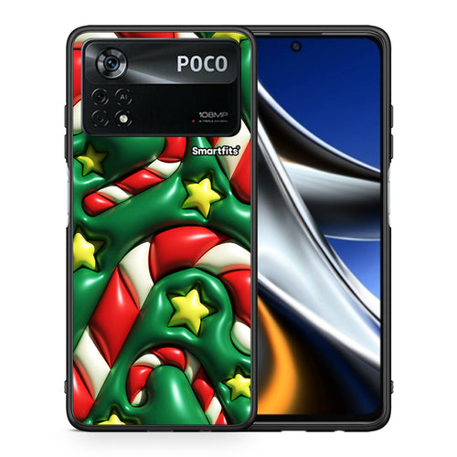 Θήκη Xiaomi Poco X4 Pro 5G Christmas Bubbles από τη Smartfits με σχέδιο στο πίσω μέρος και μαύρο περίβλημα | Xiaomi Poco X4 Pro 5G Christmas Bubbles case with colorful back and black bezels