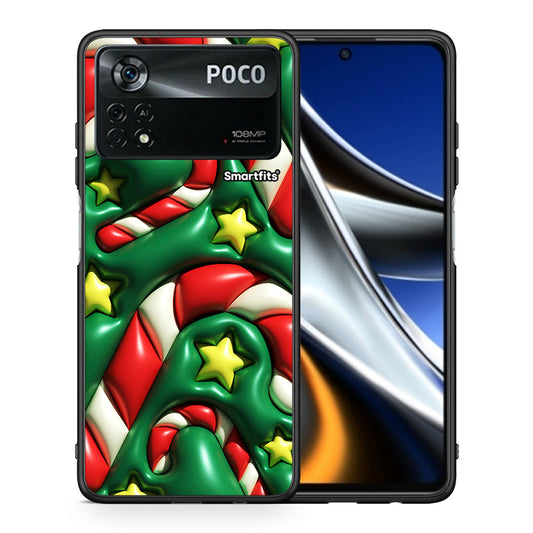 Θήκη Xiaomi Poco X4 Pro 5G Christmas Bubbles από τη Smartfits με σχέδιο στο πίσω μέρος και μαύρο περίβλημα | Xiaomi Poco X4 Pro 5G Christmas Bubbles case with colorful back and black bezels