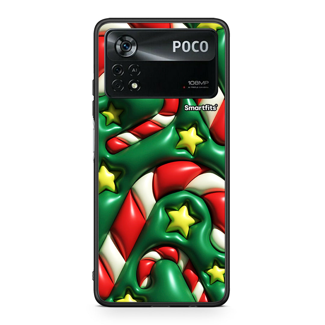 Xiaomi Poco X4 Pro 5G Christmas Bubbles θήκη από τη Smartfits με σχέδιο στο πίσω μέρος και μαύρο περίβλημα | Smartphone case with colorful back and black bezels by Smartfits