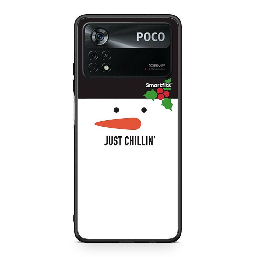 Xiaomi Poco X4 Pro 5G Christmas Chillin θήκη από τη Smartfits με σχέδιο στο πίσω μέρος και μαύρο περίβλημα | Smartphone case with colorful back and black bezels by Smartfits