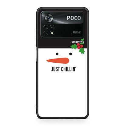 Xiaomi Poco X4 Pro 5G Christmas Chillin θήκη από τη Smartfits με σχέδιο στο πίσω μέρος και μαύρο περίβλημα | Smartphone case with colorful back and black bezels by Smartfits