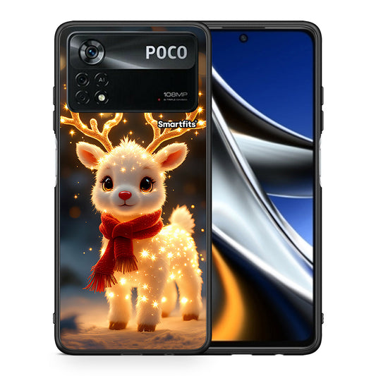 Θήκη Xiaomi Poco X4 Pro 5G Christmas Cutie από τη Smartfits με σχέδιο στο πίσω μέρος και μαύρο περίβλημα | Xiaomi Poco X4 Pro 5G Christmas Cutie case with colorful back and black bezels