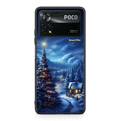 Xiaomi Poco X4 Pro 5G Christmas Scenery θήκη από τη Smartfits με σχέδιο στο πίσω μέρος και μαύρο περίβλημα | Smartphone case with colorful back and black bezels by Smartfits
