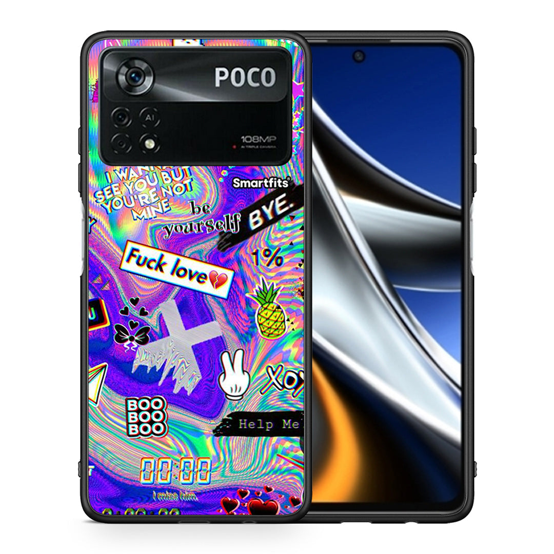 Θήκη Xiaomi Poco X4 Pro 5G Game Over από τη Smartfits με σχέδιο στο πίσω μέρος και μαύρο περίβλημα | Xiaomi Poco X4 Pro 5G Game Over case with colorful back and black bezels