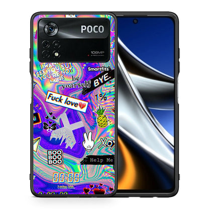 Θήκη Xiaomi Poco X4 Pro 5G Game Over από τη Smartfits με σχέδιο στο πίσω μέρος και μαύρο περίβλημα | Xiaomi Poco X4 Pro 5G Game Over case with colorful back and black bezels