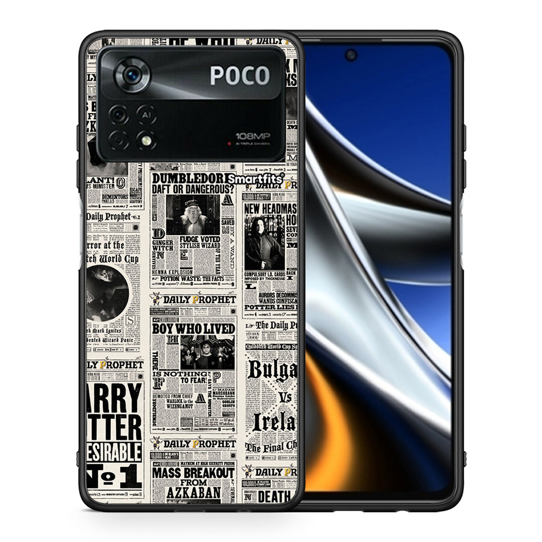 Θήκη Xiaomi Poco X4 Pro 5G Harry Paper από τη Smartfits με σχέδιο στο πίσω μέρος και μαύρο περίβλημα | Xiaomi Poco X4 Pro 5G Harry Paper case with colorful back and black bezels