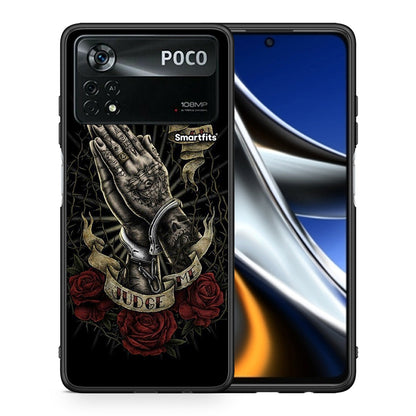 Θήκη Xiaomi Poco X4 Pro 5G Judge By God από τη Smartfits με σχέδιο στο πίσω μέρος και μαύρο περίβλημα | Xiaomi Poco X4 Pro 5G Judge By God case with colorful back and black bezels