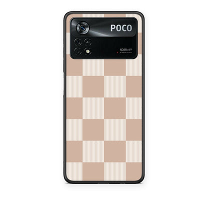 Θήκη Xiaomi Poco X4 Pro 5G Latte and Cream Striped Checks από τη Smartfits με σχέδιο στο πίσω μέρος και μαύρο περίβλημα | Xiaomi Poco X4 Pro 5G Latte and Cream Striped Checks case with colorful back and black bezels