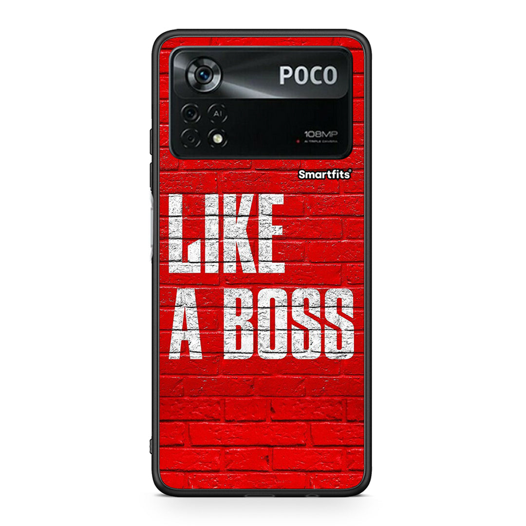 Xiaomi Poco X4 Pro 5G Like A Boss θήκη από τη Smartfits με σχέδιο στο πίσω μέρος και μαύρο περίβλημα | Smartphone case with colorful back and black bezels by Smartfits