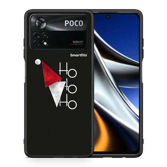 Θήκη Xiaomi Poco X4 Pro 5G Minimal Christmas από τη Smartfits με σχέδιο στο πίσω μέρος και μαύρο περίβλημα | Xiaomi Poco X4 Pro 5G Minimal Christmas case with colorful back and black bezels