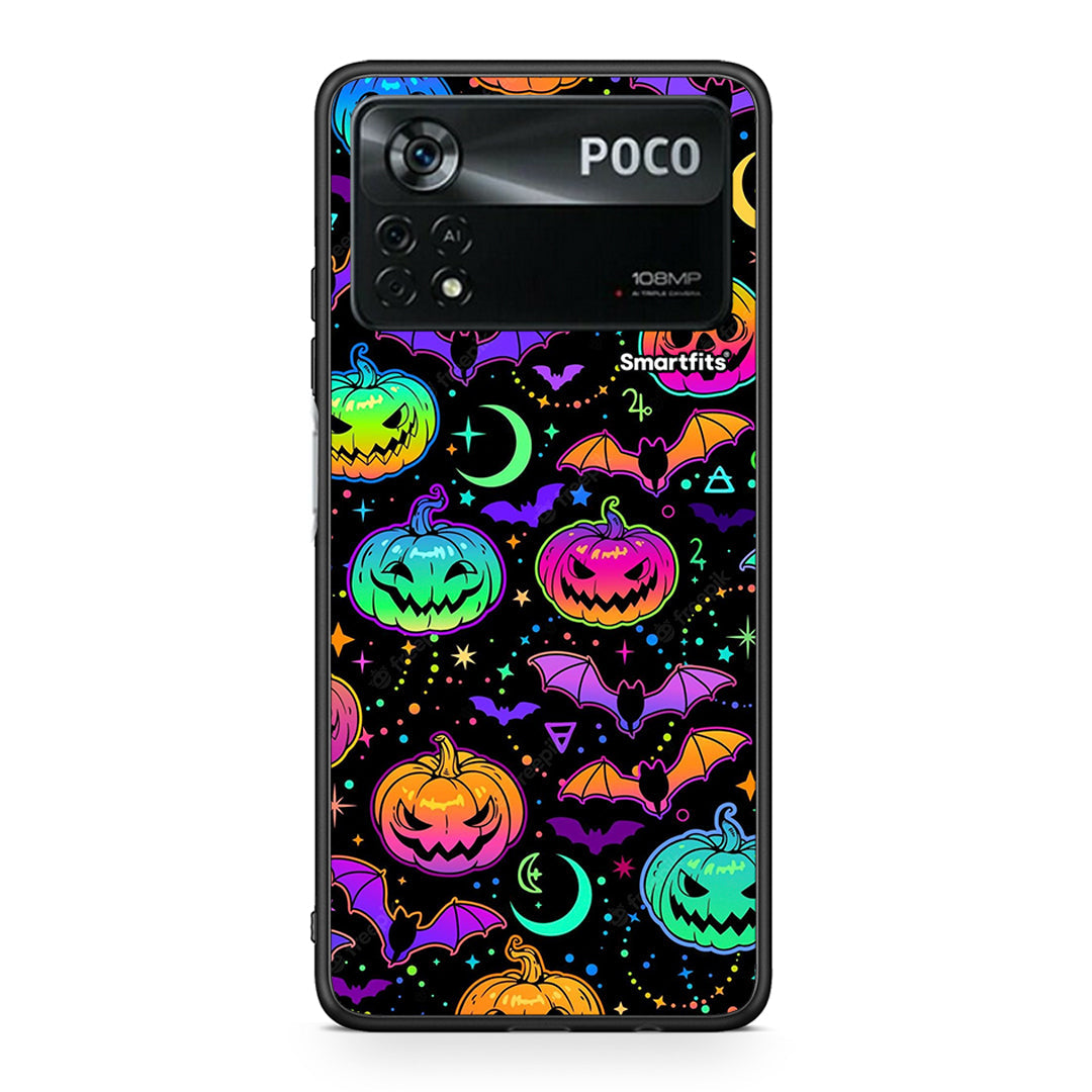 Xiaomi Poco X4 Pro 5G Neon Halloween θήκη από τη Smartfits με σχέδιο στο πίσω μέρος και μαύρο περίβλημα | Smartphone case with colorful back and black bezels by Smartfits