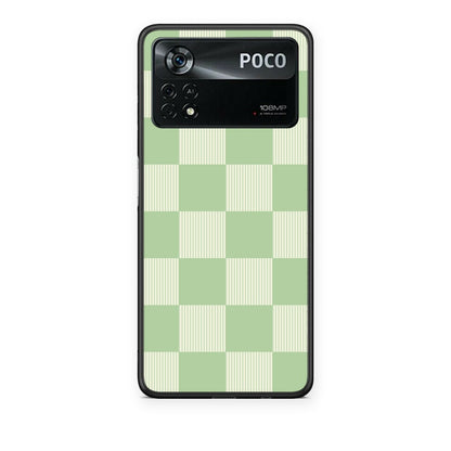 Θήκη Xiaomi Poco X4 Pro 5G Sage and Cream Striped Checks από τη Smartfits με σχέδιο στο πίσω μέρος και μαύρο περίβλημα | Xiaomi Poco X4 Pro 5G Sage and Cream Striped Checks case with colorful back and black bezels