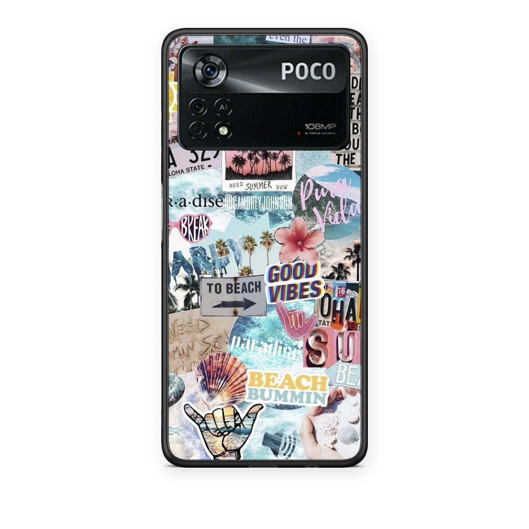 Θήκη Xiaomi Poco X4 Pro 5G Summer Vibes από τη Smartfits με σχέδιο στο πίσω μέρος και μαύρο περίβλημα | Xiaomi Poco X4 Pro 5G Summer Vibes case with colorful back and black bezels